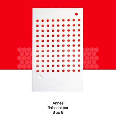 Pastilles Numérotées Rouges Pour Marquage De Reine (99 Numéros) 3 Pastilles Numérotées Rouges Pour Marquage De Reine (99 Numéros)