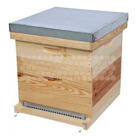 Ruche Mi-bois Dadant 12 Cadres Tradition Avec Toit Plat Et Cadres